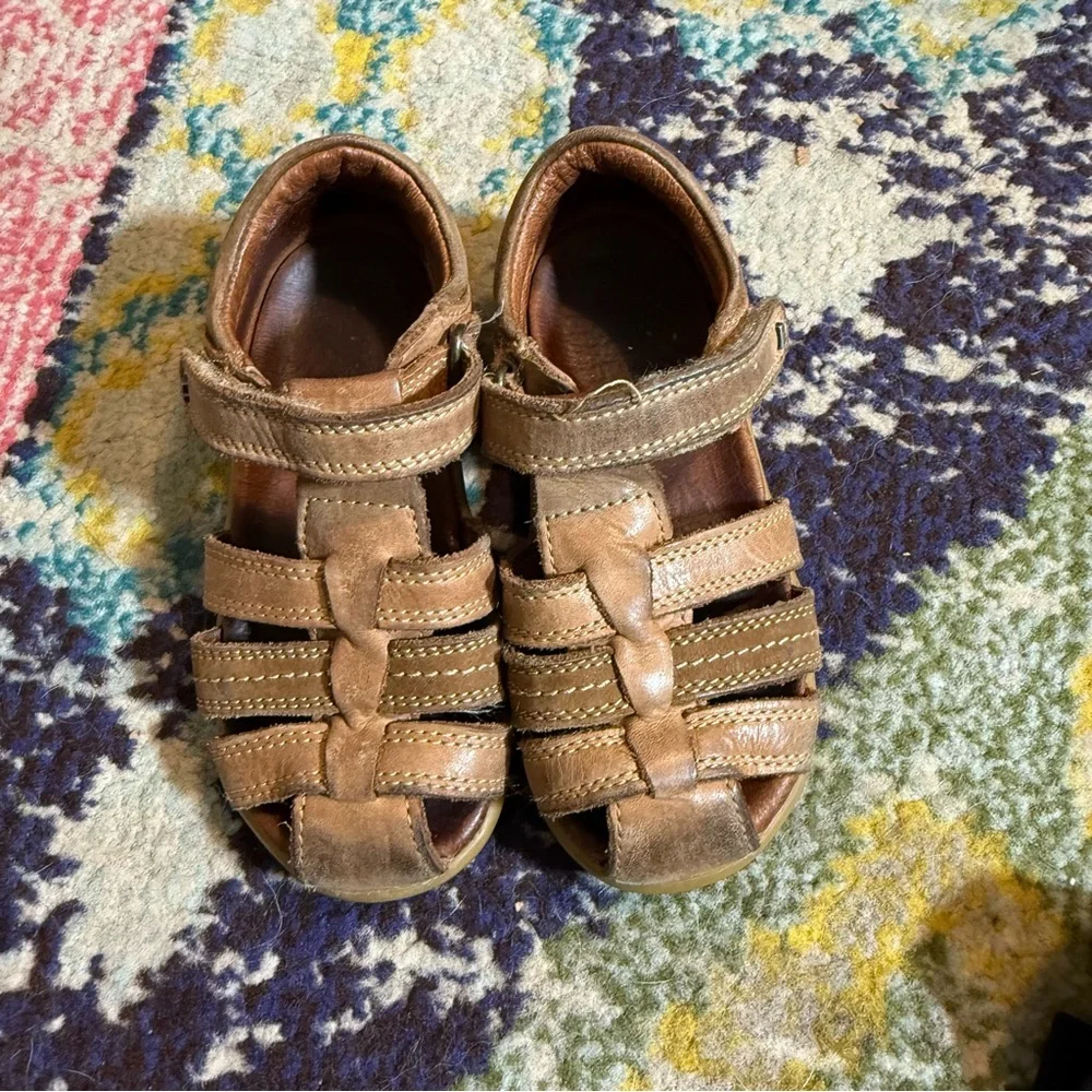 Bobux Brown Leather Closed-Toe Sandals